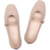 Frank Mully Mary Jane Women Flat Shoes Slip on Square-Toe Washable Shoes Comfortable for Dressy and Work with Ankle Strap(Camel)