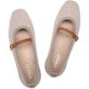 Frank Mully Mary Jane Women Flat Shoes Slip on Square-Toe Washable Shoes Comfortable for Dressy and Work with Ankle Strap(Green)