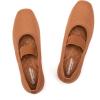 Frank Mully Women’s Ballet Flats Slip on Casual Knitted Fabric Shoes Square-Toe Flats with Elastic Straps for Women(6091orange)