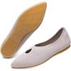 Frank Mully Women’s Ballet Flats Teardrop Upper Pointed Toe Lightweight Flats for Women Comfortable Slip on Flats for Work Wedding Office(6077beige)