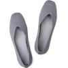 Frank Mully Womens Casual Flat Shoes Square Toe Shoes Knitted Work Flat Comfort Dressy Flat Shoes for Daily Washable(Light Grey)