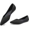 Frank Mully Womens Flat Shoes Classic Pointed Toe Flats Knitted Dress Shoes Soft Flats for Woman Comfortable Dressy(6042black)