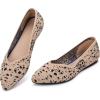 Frank Mully Womens Flat Shoes Classic Pointed Toe Flats Knitted Dress Shoes Soft Flats for Woman Comfortable Dressy(Black Dot)