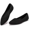 Frank Mully Womens Flat Shoes Classic Pointed Toe Flats Knitted Dress Shoes Soft Flats for Woman Comfortable Dressy(Black Mesh)