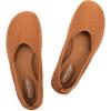 Frank Mully Womens Flat Shoes Wide Toe Box Knitted Flats Comfort Wide Width Walking Flats(Fawn)
