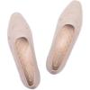 Frank Mully Womens Flat Square Toe Shoes Knitted Work Flat Comfort Dressy Flat Shoes for Daily Lightweight Comfort(Beige/Mesh)