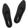 Frank Mully Womens Flat Square Toe Shoes Knitted Work Flat Comfort Dressy Flat Shoes for Daily Lightweight Comfort(Black/Mesh)