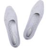 Frank Mully Womens Flat Square Toe Shoes Knitted Work Flat Comfort Dressy Flat Shoes for Daily Lightweight Comfort(Grey/Mesh)