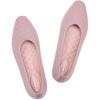 Frank Mully Womens Flat Square Toe Shoes Knitted Work Flat Comfort Dressy Flat Shoes for Daily Lightweight Comfort(Pink)