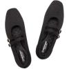 Frank Mully Women’s Flats Square Toe Mary Jane Shoes Ballet Flats with Strap Comfortable Slip On Knit Shoes Dressy Casual(Black)
