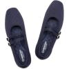 Frank Mully Women’s Flats Square Toe Mary Jane Shoes Ballet Flats with Strap Comfortable Slip On Knit Shoes Dressy Casual(Blue)
