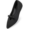 Frank Mully Women’s Flats with Bow Slip on Ballet Shoes Soft Fabric Ballerina Dressy Flats for Women(Black)