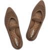 Frank Mully Womens Flats with Straps Pointed Toe Flat Shoes Low Wedge Heel Comfortable Arch Support Flats for Women(Brown Mesh)