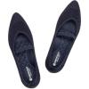 Frank Mully Womens Flats with Straps Pointed Toe Flat Shoes Low Wedge Heel Comfortable Arch Support Flats for Women(Navy Mesh)