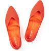 Frank Mully Womens Flats with Straps Pointed Toe Flat Shoes Low Wedge Heel Comfortable Arch Support Flats for Women(Orange Red)