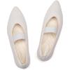 Frank Mully Womens Knit Flats Pointed-Toe Shoes with Elastic Straps Ballerina Flat Shoes for Women Dressy(6089beige)
