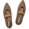 Frank Mully Womens Knit Flats Pointed-Toe Shoes with Elastic Straps Ballerina Flat Shoes for Women Dressy(6089brown)