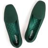 Frank Mully Women’s Loafer Flats Square Toe Comfortable Office Work Shoes, Cute Penny Loafer Slip On Walking Driving Shoes(6027green)
