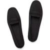 Frank Mully Women’s Loafer Flats Square Toe Comfortable Office Work Shoes, Cute Penny Loafer Slip On Walking Driving Shoes(6046black)