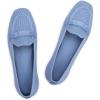 Frank Mully Women’s Loafer Flats Square Toe Comfortable Office Work Shoes, Cute Penny Loafer Slip On Walking Driving Shoes(Blue)