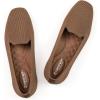 Frank Mully Women’s Loafer Flats Square Toe Comfortable Office Work Shoes, Cute Penny Loafer Slip On Walking Driving Shoes(Brown)