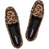 Frank Mully Women’s Loafer Flats Square Toe Comfortable Office Work Shoes, Cute Penny Loafer Slip On Walking Driving Shoes(Leopard)