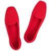 Frank Mully Women’s Loafer Flats Square Toe Comfortable Office Work Shoes, Cute Penny Loafer Slip On Walking Driving Shoes(Red)