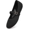 Frank Mully Women’s Mary Jane Flats Comfortable Dressy Ballet Flats Casual Round Toe Slip On Washable Knitted Fabric Office Work Woman Shoes(6088black)