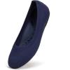 Frank Mully Women’s Mary Jane Flats Comfortable Dressy Ballet Flats Casual Round Toe Slip On Washable Knitted Fabric Office Work Woman Shoes(Navyblue)