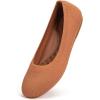 Frank Mully Women’s Mary Jane Flats Comfortable Dressy Ballet Flats Casual Round Toe Slip On Washable Knitted Fabric Office Work Woman Shoes(Tan)