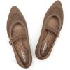 Frank Mully Women’s Mesh Flats Mary Jane Shoes Pointed Toe Lightweight with Adjustable Instep Strap Knit Flat Shoes for Women Dressy Casual Washable Walking Shoes(Brown)