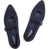 Frank Mully Women’s Mesh Flats Mary Jane Shoes Pointed Toe Lightweight with Adjustable Instep Strap Knit Flat Shoes for Women Dressy Casual Washable Walking Shoes(Navy)
