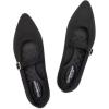 Frank Mully Women’s Mesh Flats Mary Jane Shoes Pointed Toe Lightweight with Adjustable Instep Strap Knit Flat Shoes for Women Dressy Casual Washable Walking Shoes(Solid Black)