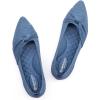 Frank Mully Womens Pointed Toe Flats Knit Dress Shoes Comfort Women Shoes Slip On Shoes for Woman Classic Softable Shoes Low Wedge(Blue With Bowknot)