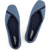 Frank Mully Womens Square Toe Flat Shoes Comfortable Knitted Flats Work Flats for Woman(Blue)