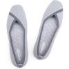 Frank Mully Womens Square Toe Flat Shoes Comfortable Knitted Flats Work Flats for Woman(Grey)