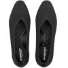 Frank Mully Women’s Square Toe Knitted Flats Breathable Lightweight Slip-On Shoes with Arch Support for All-Day Comfort(Black)
