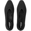 Frank Mully Women’s Square Toe Knitted Flats Breathable Lightweight Slip-On Shoes with Arch Support for All-Day Comfort(Black/Mesh)