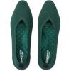 Frank Mully Women’s Square Toe Knitted Flats Breathable Lightweight Slip-On Shoes with Arch Support for All-Day Comfort(Green/Mesh)