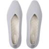 Frank Mully Women’s Square Toe Knitted Flats Breathable Lightweight Slip-On Shoes with Arch Support for All-Day Comfort(Grey/Mesh)