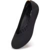 Frank Mully Women’s Wide Width Flats Ballet Flats Round Toe Knit Flat Shoes with Arch Support Wide Toe Box(Black)