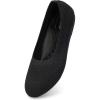 Frank Mully Women’s Wide Width Flats Ballet Flats Round Toe Knit Flat Shoes with Arch Support Wide Toe Box(Black Mesh)