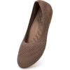 Frank Mully Women’s Wide Width Flats Ballet Flats Round Toe Knit Flat Shoes with Arch Support Wide Toe Box(Brown Mesh)