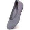 Frank Mully Women’s Wide Width Flats Ballet Flats Round Toe Knit Flat Shoes with Arch Support Wide Toe Box(Grey)