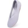 Frank Mully Women’s Wide Width Flats Ballet Flats Round Toe Knit Flat Shoes with Arch Support Wide Toe Box(Light Grey)