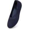 Frank Mully Women’s Wide Width Flats Ballet Flats Round Toe Knit Flat Shoes with Arch Support Wide Toe Box(Navy Mesh)