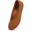 Frank Mully Women’s Wide Width Flats Ballet Flats Round Toe Knit Flat Shoes with Arch Support Wide Toe Box(Orange)
