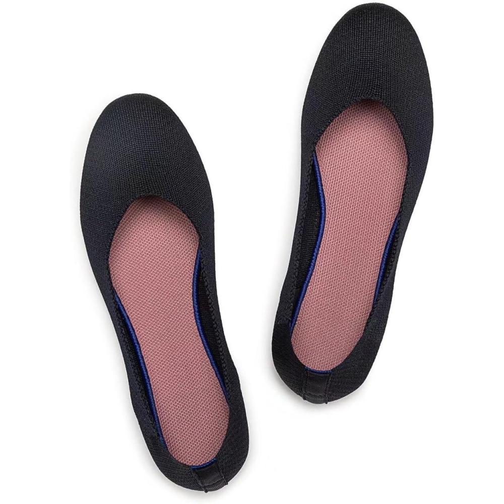 imageFrank Mully Womens Ballet Flat Shoes Knit Dress Shoes Round Toe Slip On Ballerina Flats for Woman Low Wedge Comfort SoftNavy Blue
