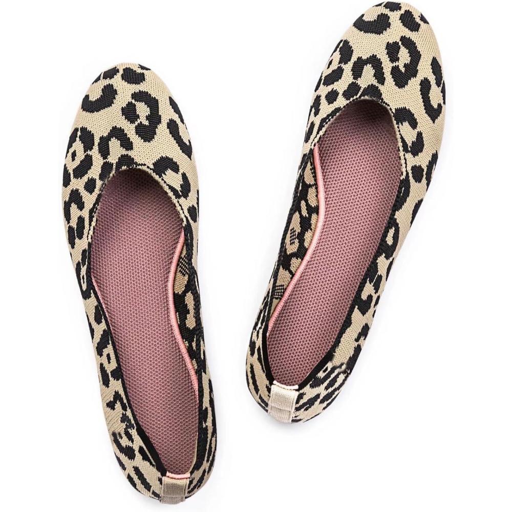 imageFrank Mully Womens Ballet Flat Shoes Knit Dress Shoes Round Toe Slip On Ballerina Flats for Woman Low Wedge Comfort SoftYellow