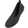 Frank Mully Women’s Ballet Flat Shoes Knit Dress Shoes Round Toe Slip On Ballerina Flats for Woman Low Wedge Comfort Soft(017black)